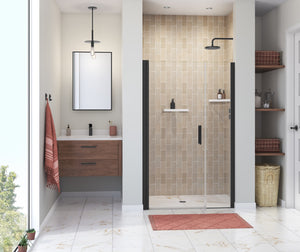MAAX 138271-900-340-100 Manhattan 45-47 x 68 in. 6 mm Pivot Shower Door for Alcove Installation with Clear glass & Round Handle in Matte Black