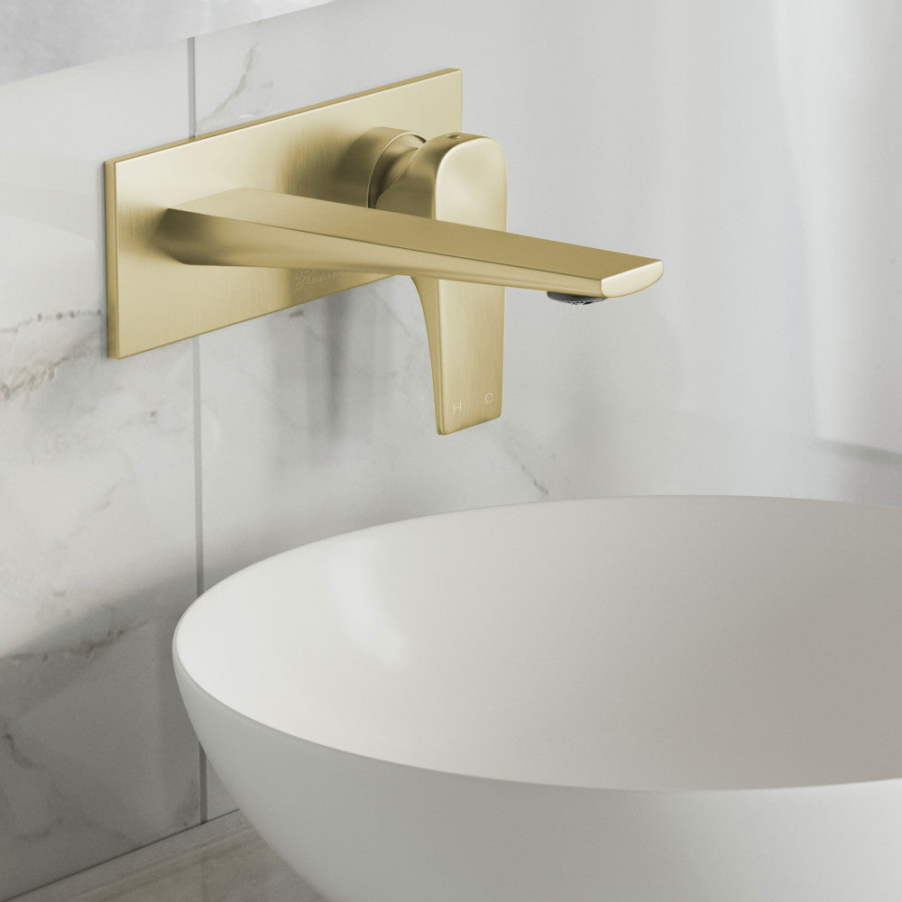 Monaco Single-Handle, Wall-Mount, Bathroom Faucet in Brushed Gold