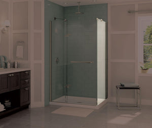 MAAX 136673-900-305-000 Reveal 71 Return Panel for 32 in. Base with Clear glass in Brushed Nickel
