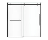 MAAX 138485-900-360-000 Vela 56 ½-59 x 59 in. 8 mm Sliding Tub Door with Towel Bar for Alcove Installation with Clear glass in Matte Black and Chrome