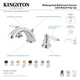 Kingston Brass KB972B Victorian Widespread Bathroom Faucet, Polished Brass