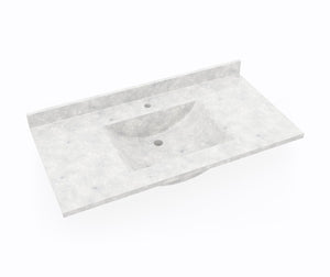 Swanstone CV1B2243 Contour 22 x 43 Single Bowl Vanity Top in Ice CV02243.130