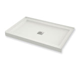 MAAX 420001-501-001-100 B3Square 4832 Acrylic Alcove Shower Base in White with Center Drain