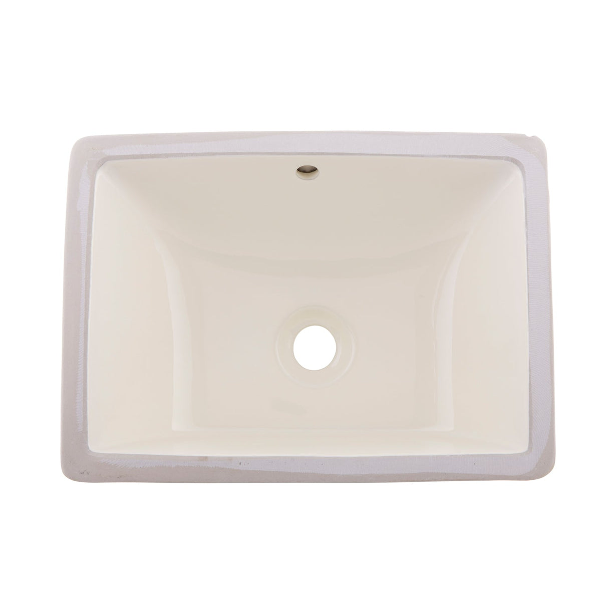 DAX Ceramic Square Single Bowl Undermount Bathroom Basin, Ivory BSN-202C-I