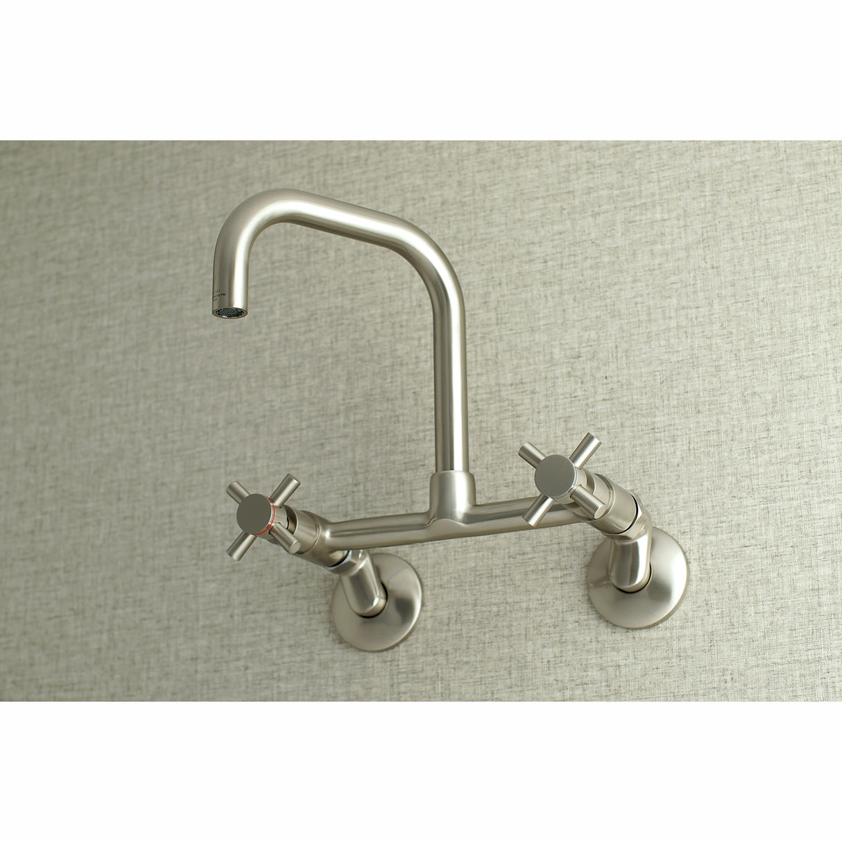 Kingston Brass KS413SN Concord 8-Inch Adjustable Center Wall Mount Kitchen Faucet, Brushed Nickel