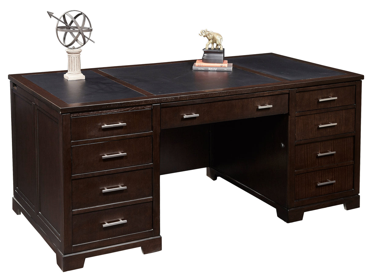 Hekman 79180 Mocha 72in. x 36.75in. x 30.5in. Executive Desk