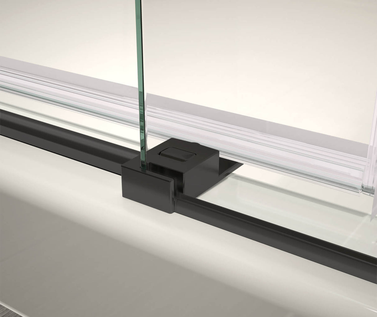 MAAX 138485-900-340-000 Vela 56 ½-59 x 59 in. 8 mm Sliding Tub Door with Towel Bar for Alcove Installation with Clear glass in Matte Black