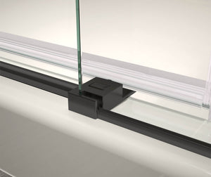 MAAX 138485-900-340-000 Vela 56 ½-59 x 59 in. 8 mm Sliding Tub Door with Towel Bar for Alcove Installation with Clear glass in Matte Black