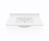 Swanstone CV1B2237 Contour 22 x 37 Single Bowl Vanity Top in White CV02237.010