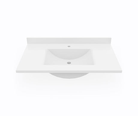 Swanstone CV1B2237 Contour 22 x 37 Single Bowl Vanity Top in White CV02237.010