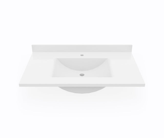 Swanstone CV1B2237 Contour 22 x 37 Single Bowl Vanity Top in White CV02237.010