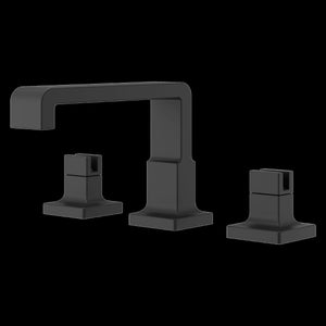 Verve 2-Handle 8 in. - 15 in. Widespread Bathroom Faucet without Handles with Ribbon Spout in Matte Black