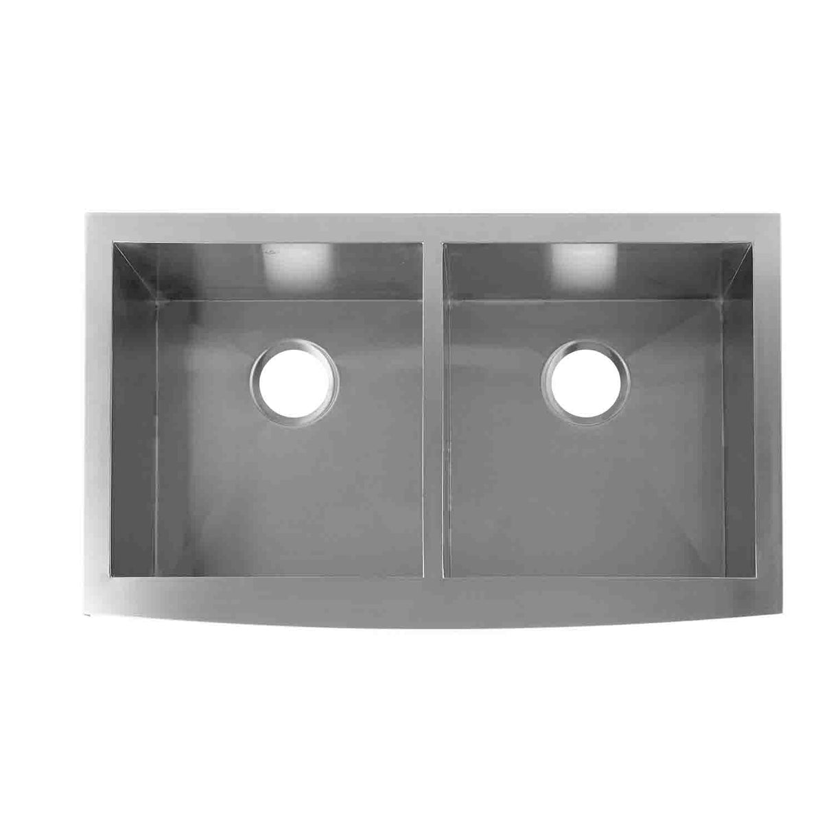 DAX Stainless Steel 50/ 50 Farmhouse Double Bowl Top Mount Kitchen Sink, Brushed Stainless Steel DAX-SQ-3320F