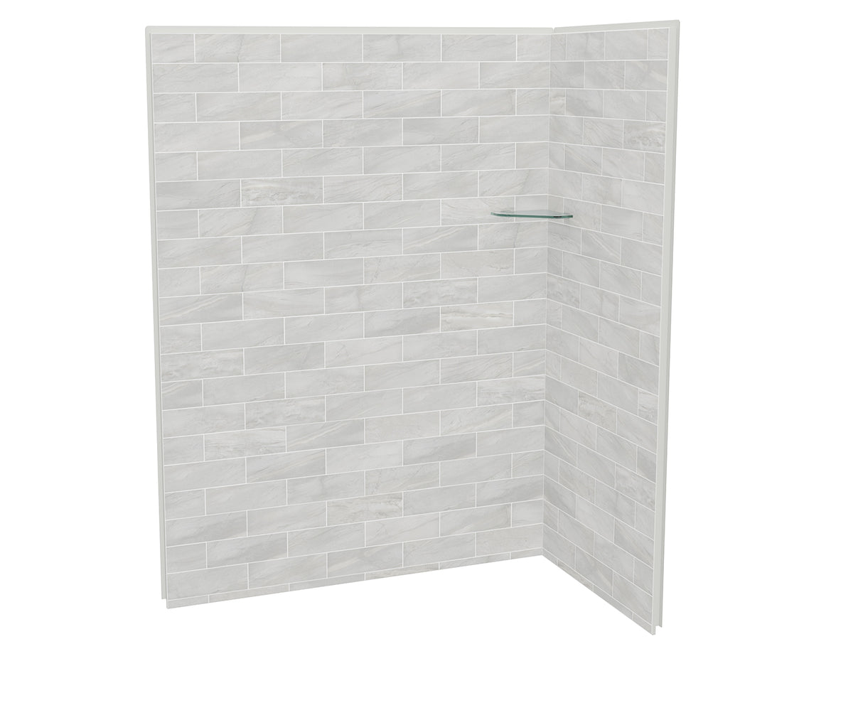 MAAX 107465-312-504 Utile 6032 Composite Direct-to-Stud Two-Piece Corner Shower Wall Kit in Organik Permafrost