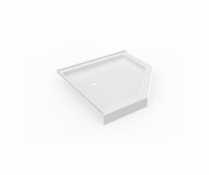 Swanstone SS-38NEO 38 x 38 Swanstone Corner Shower Pan with Center Drain in White SN00038MD.010