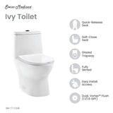 Ivy One Piece Toilet Dual Vortex™ Flush, Black Hardware 1.1/1.6 gpf