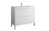 DAX Lakeside Engineered Wood and Porcelain Single Vanity with Onix Basin, 40", White DAX-LAKE014011-ONX