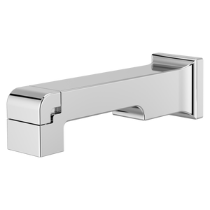 Modern Square Tub Spout with Diverter in Polished Chrome