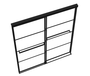 MAAX 135332-972-340-000 Incognito 76 Shaker 56-59 x 76 in. 8mm Bypass Shower Door for Alcove Installation with Shaker glass in Matte Black