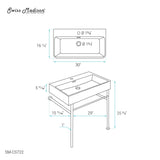 Claire 30 Ceramic Console Sink White Basin Gold Legs