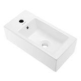 Voltaire 19.5 x 10 Rectangular Ceramic Wall Hung Sink with Left Side Faucet Mount