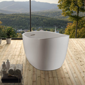 DAX Acrylic Oval Freestanding Acrylic Bathtub, 67", Glossy White BT-8099