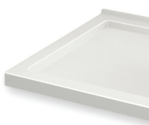 MAAX 410006-543-001-002 B3Round 6036 Acrylic Corner Right Shower Base in White with Anti-slip Bottom with Right-Hand Drain