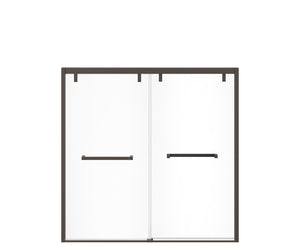 MAAX 135320-900-173-000 Uptown 56-59 x 58 in. 8 mm Bypass Tub Door for Alcove Installation with Clear glass in Dark Bronze