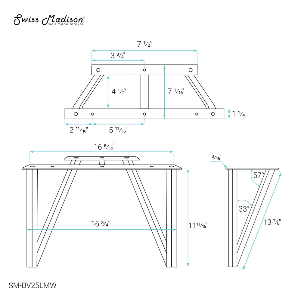 Annecy Vanity Legs Matte White