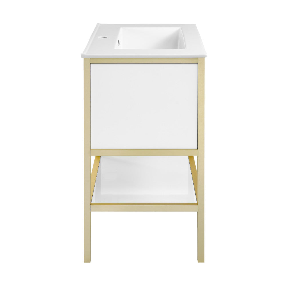 Cache 24" Freestanding, Bathroom Vanity in White and Gold