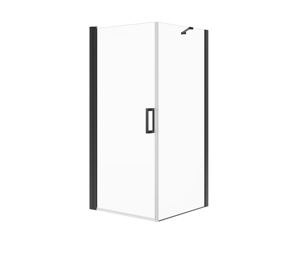 MAAX 135230-900-340-101 Manhattan Square 36 x 36 x 72 in. 6mm Pivot Shower Door for Corner Installation with Clear glass & Square Handle in Matte Black