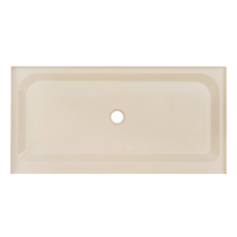 Voltaire 60 x 30 Single-Threshold, Center Drain, Shower Base in Biscuit