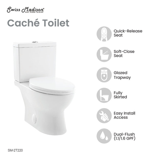 Cache Two-Piece Elongated Toilet Dual-Flush 1.1/1.6 gpf