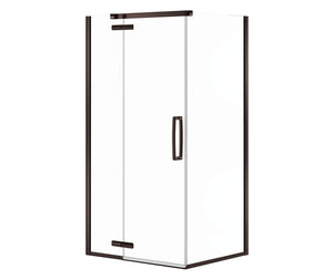 MAAX 133302-900-173-000 Link Curve Rectangular 42 x 34 x 75 in. 8mm Pivot Shower Door for Corner Installation with Clear glass in Dark Bronze