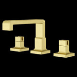 Verve 2-Handle 8 in. - 15 in. Widespread Bathroom Faucet without Handles with Ribbon Spout in Brushed Gold