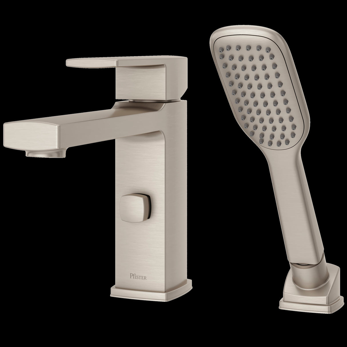 Deckard Single Handle Complete Roman Tub Trim with Handheld Shower in Brushed Nickel