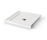 MAAX 420000-541-001-100 B3Square 3636 Acrylic Alcove Shower Base in White with Anti-slip Bottom with Center Drain