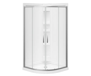 MAAX 300021-900-084-000 Daisy 38 x 38 Acrylic Center Drain Shower Kit in White with Clear glass  in Chrome