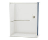 MAAX 106078-000-002-112 OPS-6036-RS - ADA L-Bar AcrylX Alcove Center Drain One-Piece Shower in White