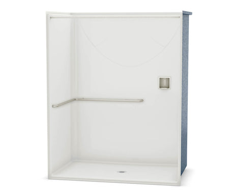 MAAX 106078-000-002-113 OPS-6036-RS - ADA L-Bar AcrylX Alcove Center Drain One-Piece Shower in White