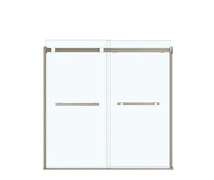 MAAX 136270-900-290-000 Duel 56-59 x 55 ½ x 59 in. 8 mm Bypass Tub Door for Alcove Installation with Clear glass in Brushed Nickel & Matte White