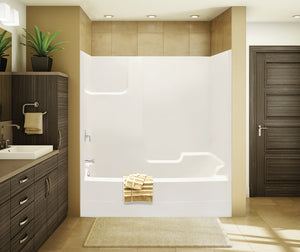 MAAX 140103-000-002-001 TSEA72 72 x 36 AcrylX Alcove Left-Hand Drain One-Piece Tub Shower in White