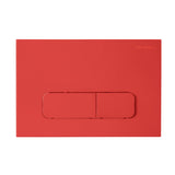 Wall Mount Dual Flush Actuator Plate with Rectangle Push Buttons in Matte Red