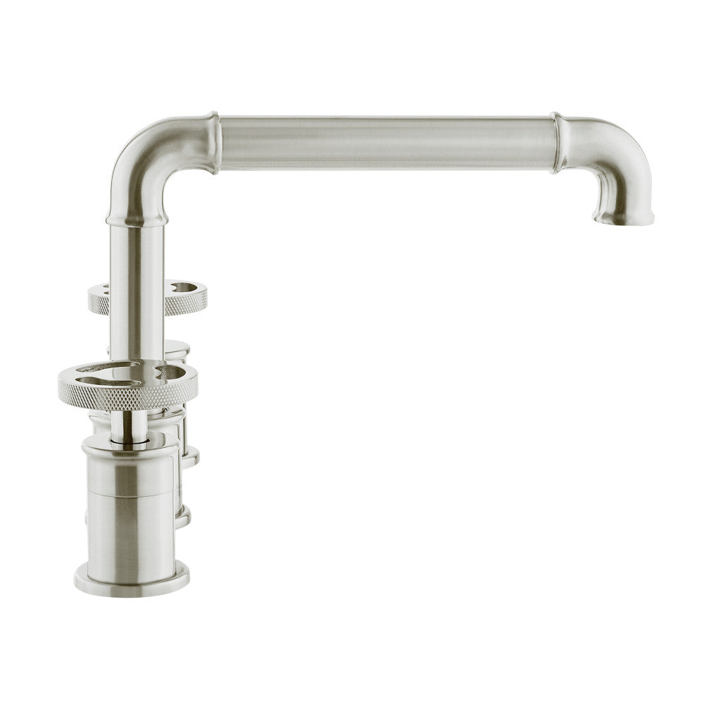 Avallon 8 in. Widespread, 2-Handle Wheel, Bathroom Faucet in Brushed Nickel