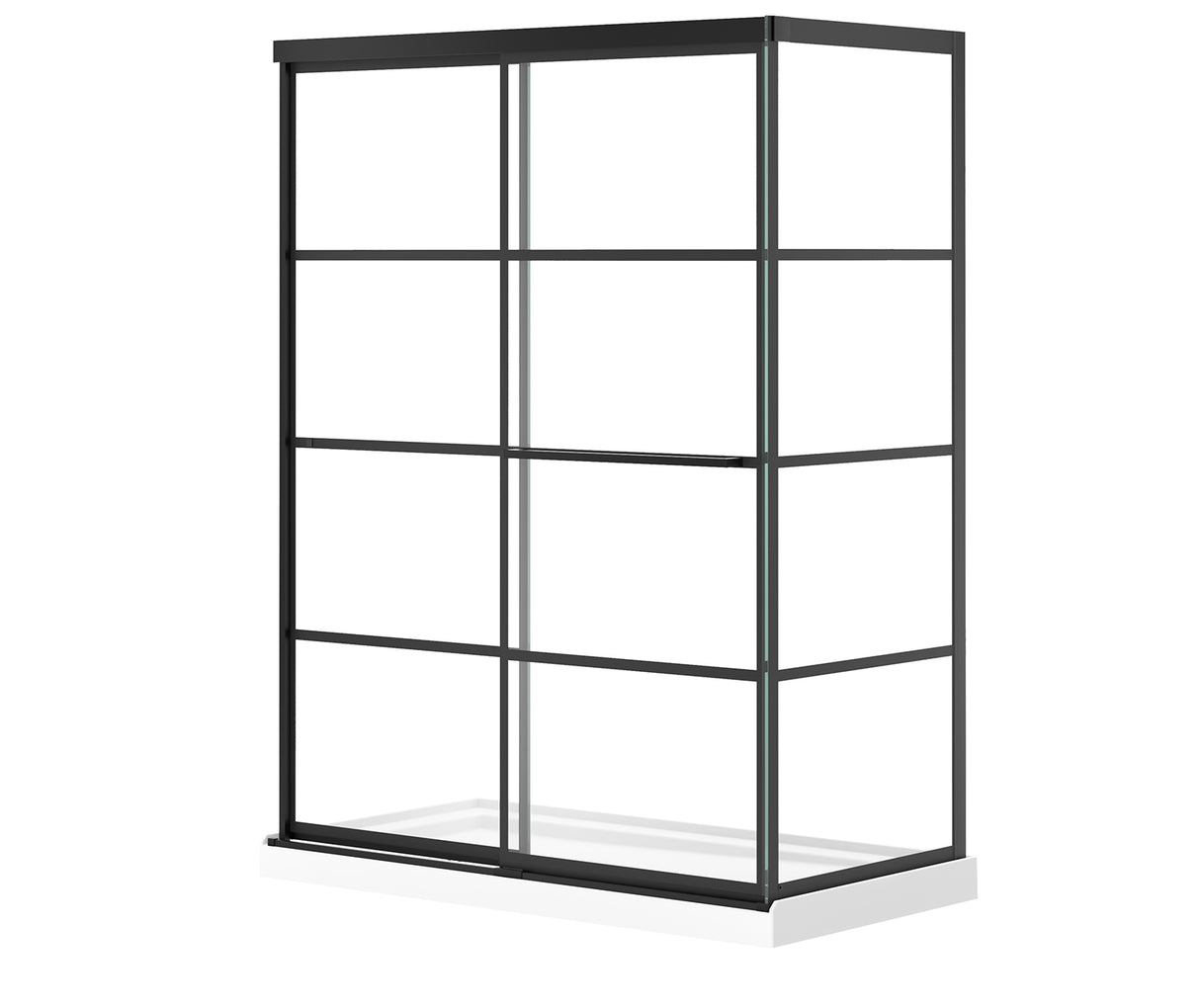 MAAX 136560-972-340-000 Incognito 76 Return Panel for 32 in. Base with Shaker glass in Matte Black