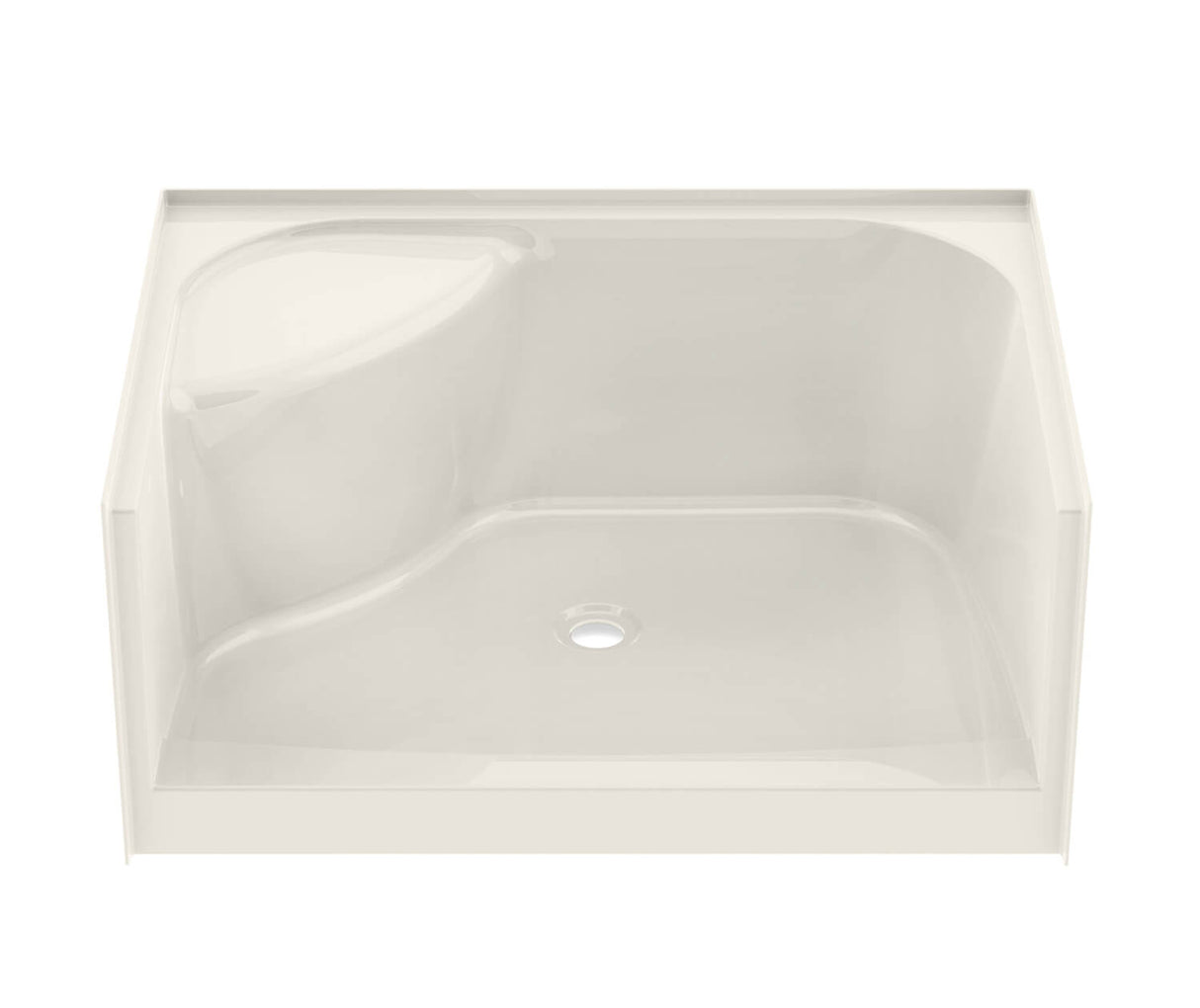 Aker SPS 3448 AFR AcrylX Alcove Center Drain Shower Base in Biscuit