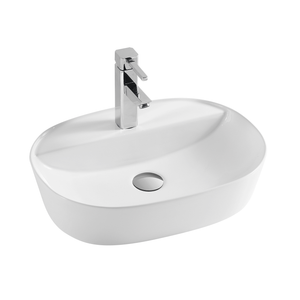 DAX Ceramic Oval Bathroom Vessel Basin, 20", White Matte DAX-CL1291-WM