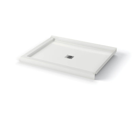 MAAX 420029-543-001-000 B3X 4836 Acrylic Corner Right Shower Base with Anti-slip Bottom with Center Drain in White