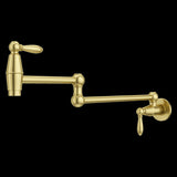 Port Haven 2-Handle Pot Filler Faucet in Brushed Gold