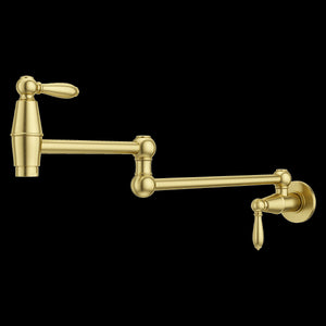 Port Haven 2-Handle Pot Filler Faucet in Brushed Gold